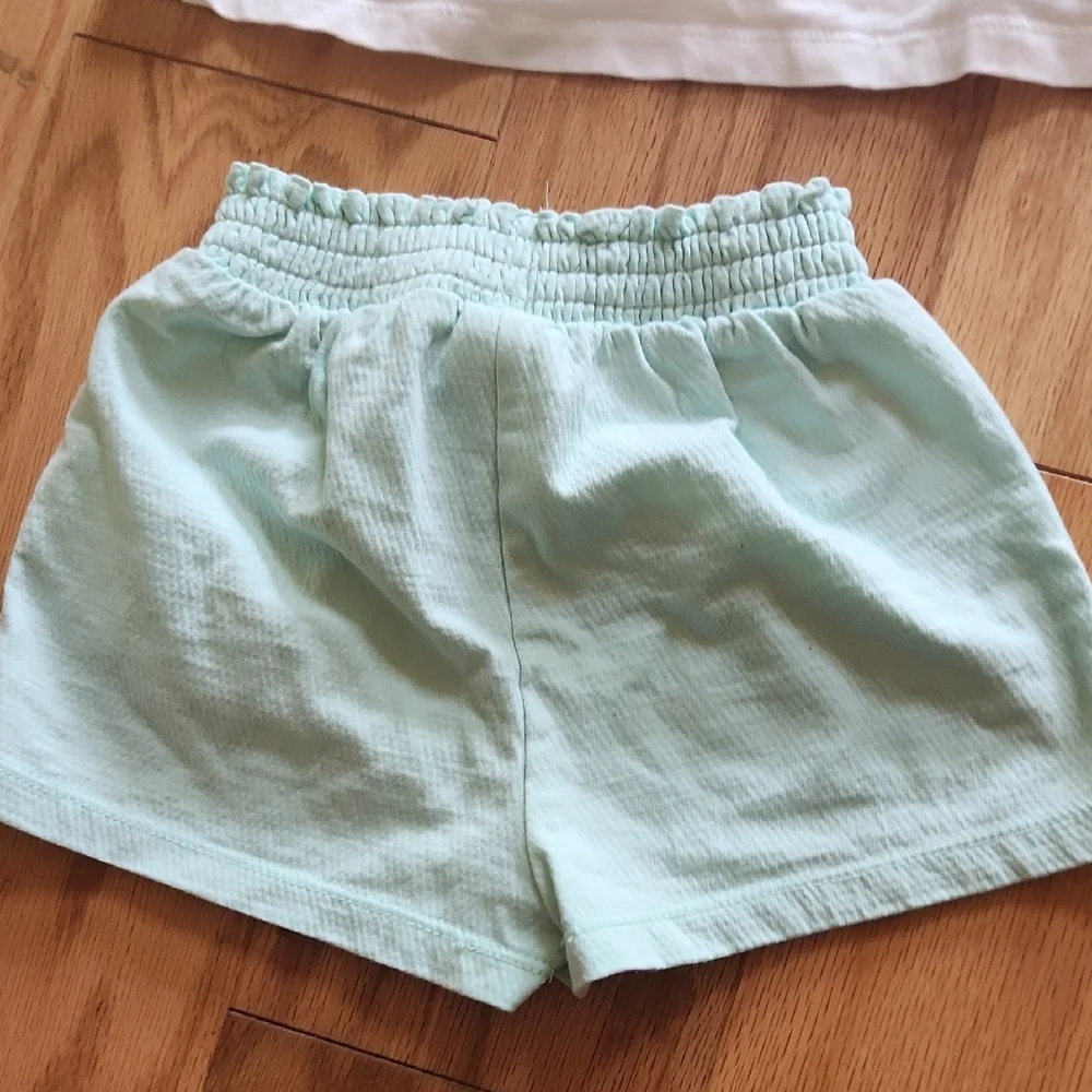 C&C California Kids Matching Set White Top with Light Green Shorts